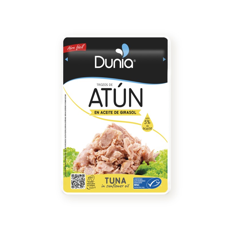 Atún Dunia en sobre con aceite de girasol