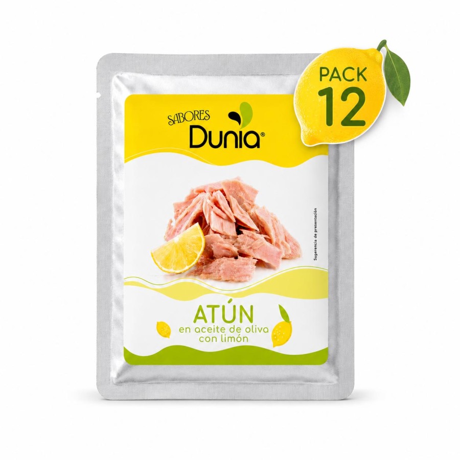 Embalagem de 12 unidades de atum em azeite com limão