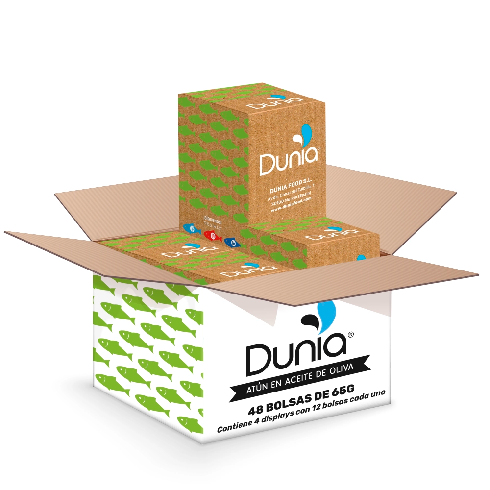 Caja atún en aceite de oliva marca Dunia