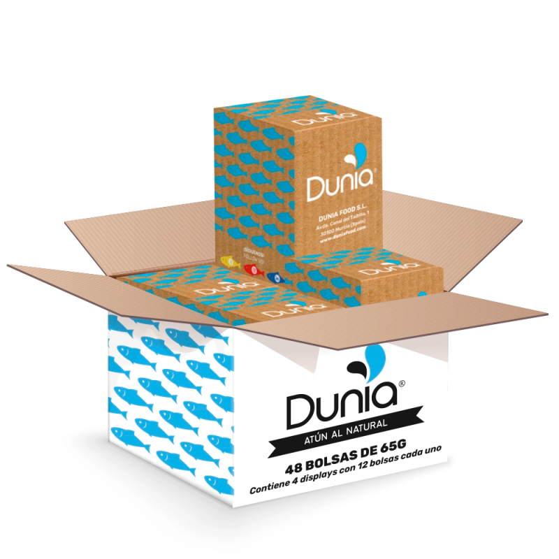 Caja atún al natural en sobre Dunia