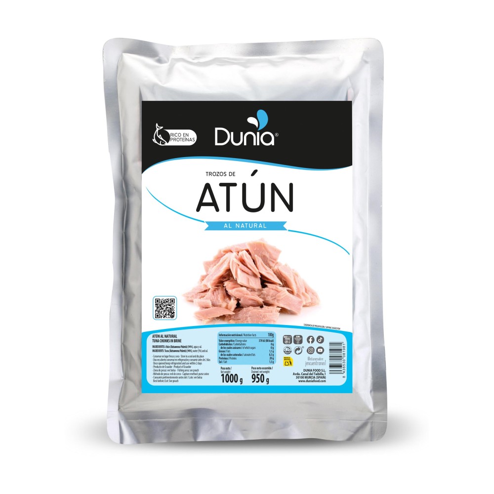 Atún al natural 1 Kg en sobre Dunia