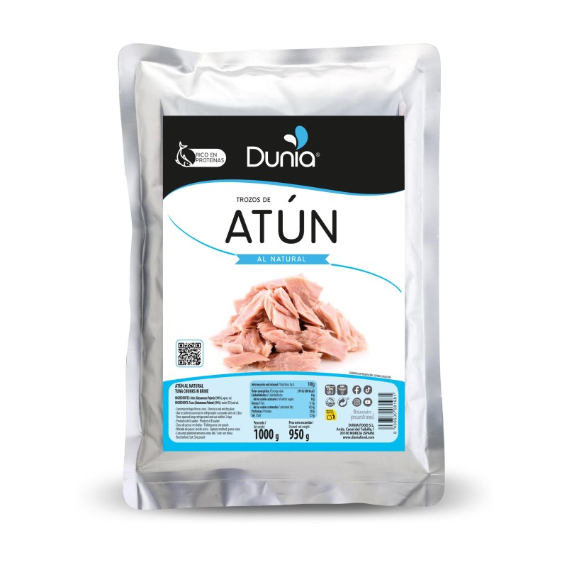 Atún al natural 1 Kg en sobre Dunia