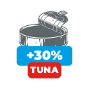 30% más de atún que una lata tradicional 30% más de atún que una lata tradicional
