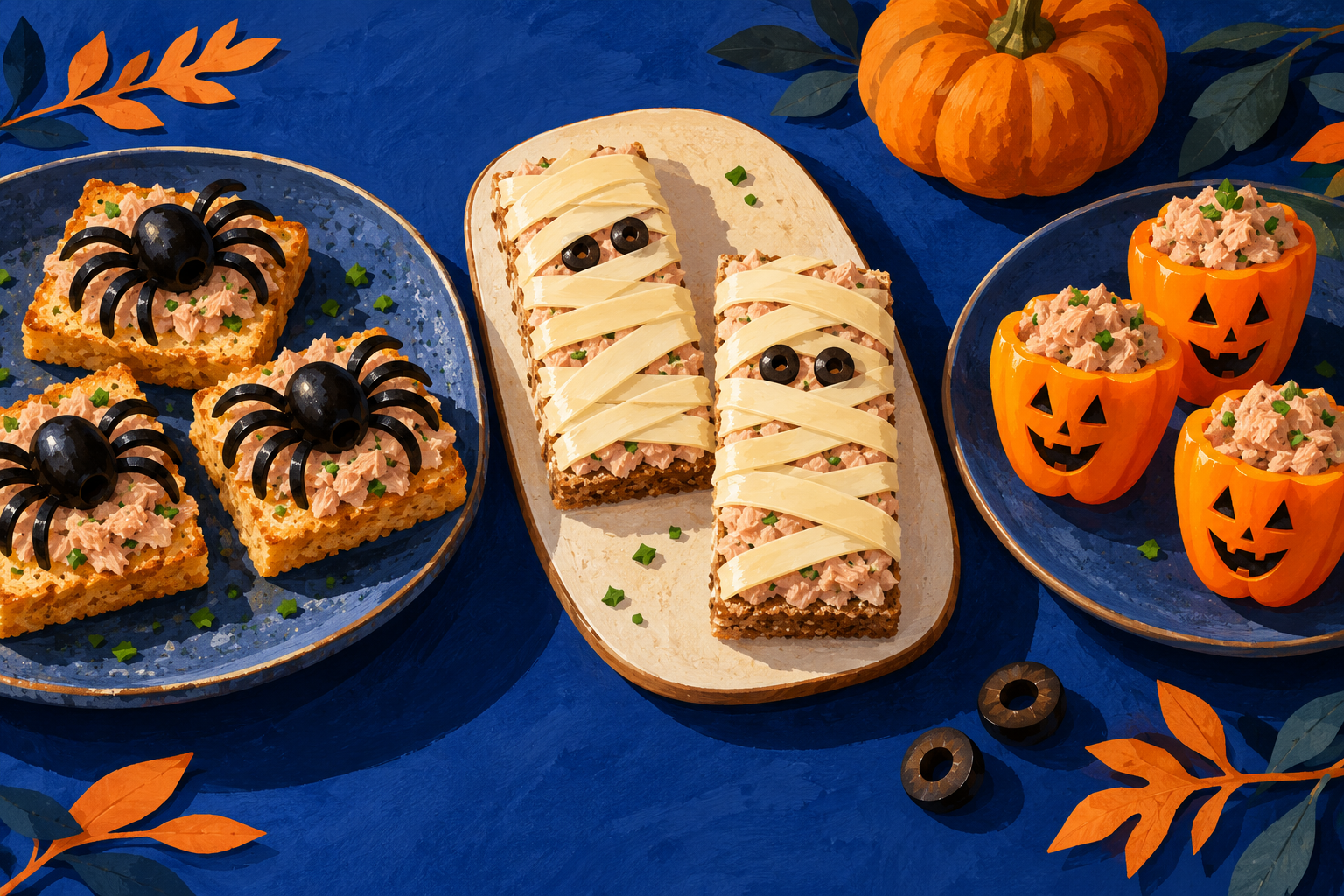 Aperitivos con atún para Halloween: tres ideas de montaje