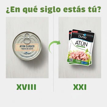¿En qué siglo estás tú? 🧐🐟

Si tu forma de comer atún sigue siendo la del Siglo XVIII (sí, las latas se popularizaron por esa época), es hora de que hagas scroll hasta el Siglo XXI.

La lata es vintage (para un museo), el Atún en Sobre Dunia es práctico, moderno y tiene lo que necesitas. Menos lata, menos desperdicio de aceite, más fácil de abrir y listo para llevar a donde sea.

Dunia es evolución. ¿Aceptas el cambio? 😉

Comenta un 🥫 si sigues en la vieja escuela (te querremos igual) o un ✈️ si ya te pasaste al sobre Dunia.