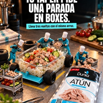 Este fin de semana hay F1 en España, y tu arroz lleva más vueltas que Fernando Alonso esperando que repostes con un buen atún. 
Así que ya sabes, atunensobre.es ¡y a ganar cualquier carrera a las latas!

#f1memes #atunensobre #dunia #f1 #racing