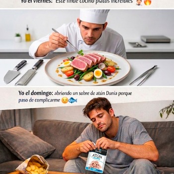 Te vienes arriba el viernes… 👨‍🍳🔥
Pero el domingo Dunia y a correr 😏🐟

Y LO SABES. 💙

#FindeReal #AtúnDunia #ModoSupervivencia