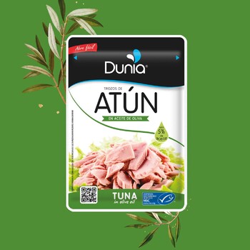 Un 5% de aceite.
Un 100% de sabor.
Ábrelo fácil.
Fuente natural de proteína.
🌊 Sello MSC, porque el mar nos importa.
💚 Perfecto para cualquier receta.

es @atunensobre #dunia
