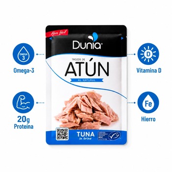 Un sobre. Cuatro razones para no soltarlo 🐟💙

Porque el atún Dunia al natural no viene solo… viene con refuerzos:

👉 Omega-3 para cuidar tu corazón
👉 Vitamina D que tu cuerpo necesita
👉 Más de 20g de proteína de la buena por cada 100g de producto
👉 Hierro para ir sobrados de energía

Todo eso. Listo al abrir. Sin excusas 💪
#atunensobre #proteina #omega3 #vitaminaD #hierro #gymfood #nutriciondeportiva #fitfood #comidasaludable #atunDunia #fitness